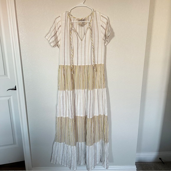 Ace & Jig Haze Maxi Dress In Ambrosia Canyon White Cream Pockets Cotton Sz XS - Picture 3 of 8